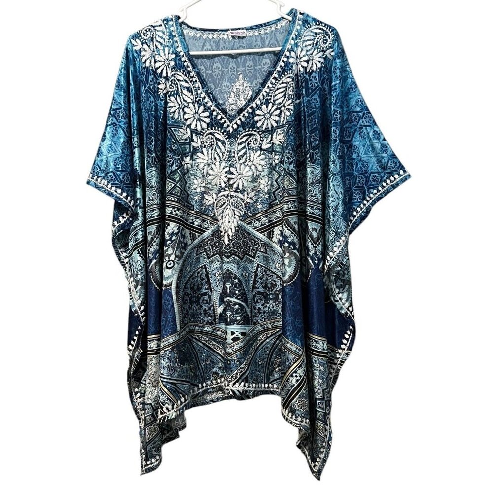 Sievya Handmade Women’s Measured Blouse Embroidered Floral Colorful Travel Beach